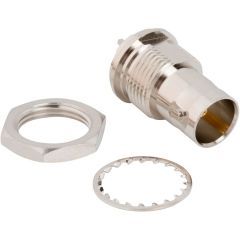 BNC Straight PCB Jack Through Hole Bulkhead Rear Mount 75 Ohm 12G Optimized