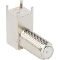 F-Type Right Angle PCB Jack Through Hole Bulkhead Rear Mount 75 Ohm