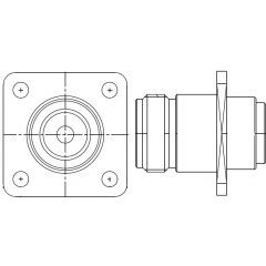N-Type Panel Mount 4-Hole Flange Jack RG-401 0.250-inch Conformable Times Tflex 401 50 Ohm