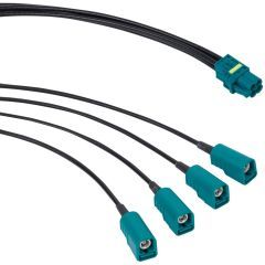 AUTOMATE Type A Mini-FAKRA Straight Jack Quad to Gen 3.5 FAKRA Straight Jack IP67 RG-174 LL 6 Inches