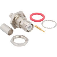 RP-TNC Straight Crimp Jack RG-8X Times LMR-240 Bulkhead Rear Mount 50 Ohm