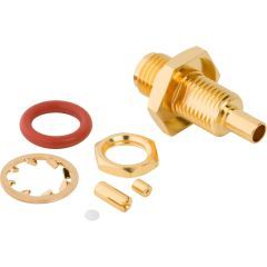 RP SMA Straight Crimp Jack Bulkhead 0.81 mm Micro-cable 50 Ohm IP67