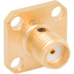 SMA Panel Mount Jack 4-Hole Flange Solder Cup 50 Ohm