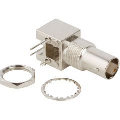 BNC Right Angle PCB Jack Through Hole Bulkhead Rear Mount 50 Ohm