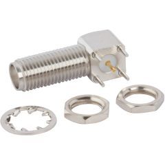 SMA PCB Through Hole Right Angle Jack Bulkhead 50 Ohm