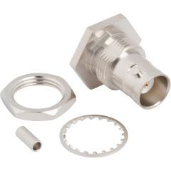 BNC Straight Crimp Jack RG-178 RG-196 Bulkhead Rear Mount 50 Ohm