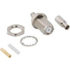 Mini-UHF Straight Crimp Jack RG-174 RG-188 RG-316 Times LMR-100A Bulkhead 50 Ohm