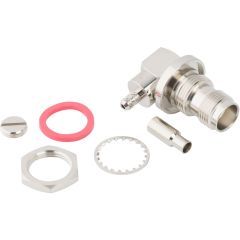 TNC Right Angle Crimp Jack RG-174 RG-188 RG-316 Times LMR-100A Bulkhead Rear Mount 50 Ohm