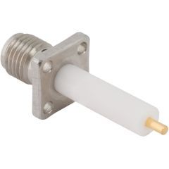 SMA Panel Mount Jack 4-Hole Flange Round Post 50 Ohm 0.705 Post 0.590 PTFE