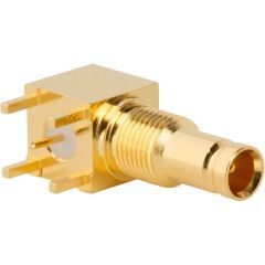 1.0-2.3 Right Angle PCB Jack Through Hole Bulkhead Rear Mount 75 Ohm