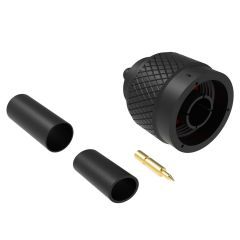 N-Type Straight Plug RG-58  RG-141 Times LMR-195 50 Ohm Black Plating