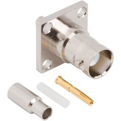 BNC Crimp Jack RG-174 RG-188 RG-316 Times LMR-100A 4-Hole Flange 50 Ohm