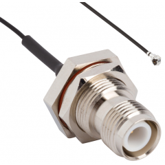 AMC Right Angle Plug to RP-TNC Straight Bulkhead Jack IP67 1.13 mm 50 Ohm 200 mm