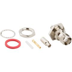 TNC Straight Crimp Jack RG-174 RG-188 RG-316 Times LMR-100A Bulkhead Rear Mount 50 Ohm