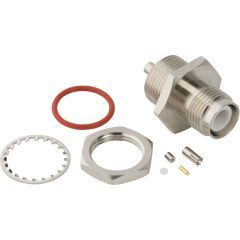 RP-TNC Straight Crimp Jack 0.81 mm Micro-Cable Front Bulkhead 50 Ohm IP67
