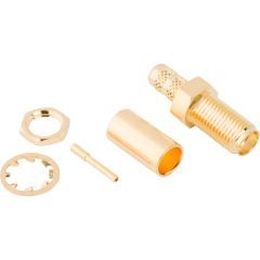 SMA Straight Crimp Jack RG-58 RG-141 Times LMR-195 Bulkhead 50 Ohm