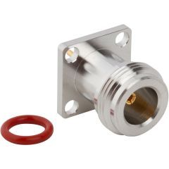 N-Type Panel Mount Jack 4-Hole Flange Round Post 50 Ohm