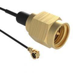 AMC Right Angle Plug to SMA Straight Plug 1.13 mm cable 50 Ohm 200 mm