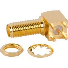 SMA PCB Through Hole Right Angle Jack Bulkhead 50 Ohm Short Legs