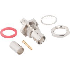 BNC Straight Crimp Jack RG-8X Times LMR-240 Bulkhead Rear Mount 50 Ohm
