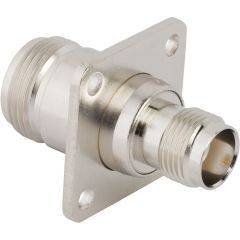 N-Type Jack to TNC Jack Adapter 50 Ohm Straight 4-Hole Flange