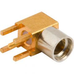 MMCX Right Angle PCB Jack Through Hole 50 Ohm Non-Magnetic