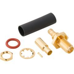 SMA Straight Crimp Jack RG-174 RG-188 RG-316 Times LMR-100A Bulkhead Rear Mount 50 Ohm IP67