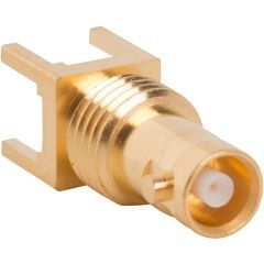 HD-BNC Straight PCB Jack Through Hole Bulkhead Rear Mount 75 Ohm 12G Optimized