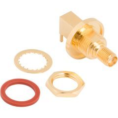 SMA PCB Through Hole Right Angle Jack Bulkhead 50 Ohm IP67