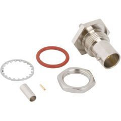 BNC Straight Crimp Jack RG-174 RG-188 RG-316 Times LMR-100A Bulkhead Rear Mount 50 Ohm IP67