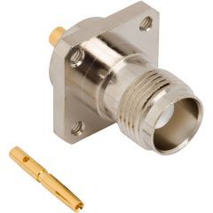 TNC Straight Solder Jack 0.085-inch Conformable 0.086-inch Conformable RG-405 4-Hole Flange 50 Ohm