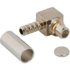 MMCX Right Angle Crimp Plug RG-178 RG-196 50 Ohm Non-Magnetic