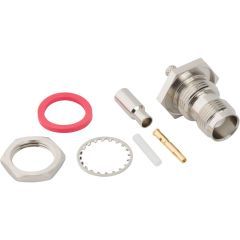 TNC Straight Crimp Jack RG-174 RG-188 RG-316 Times LMR-100A Bulkhead Rear Mount 50 Ohm