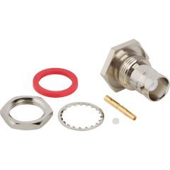 BNC Straight Solder Jack 0.085-inch Conformable 0.086-inch Conformable RG-405 Bulkhead Rear Mount 50 Ohm