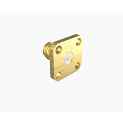 SMA Panel Mount Jack 4-Hole Flange Flat Tab 50 Ohm