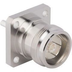 4.3-10 Panel Mount Jack 4-Hole Flange Round Post 50 Ohm IP67