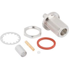 N-Type Straight Crimp Jack RG-8X Times LMR-240 Optimized Bulkhead 50 Ohm