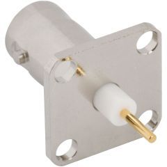 BNC Straight Receptacle Jack Round Post 4-Hole Flange 50 Ohm