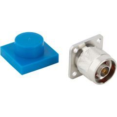 N-Type Panel Mount Plug 4-Hole Flange Flat Tab 50 Ohm