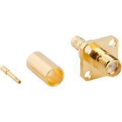 SMA Panel Mount Jack 4-Hole Flange Crimp RG-55 RG-142 RG-223 RG-400 50 Ohm