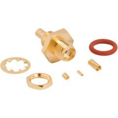 SMA Straight Crimp Jack Bulkhead Front Mount 1.32 mm Micro-cable 50 Ohm IP67