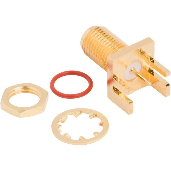 SMA PCB End Launch Straight Jack Bulkhead 50 Ohm 0.062 O