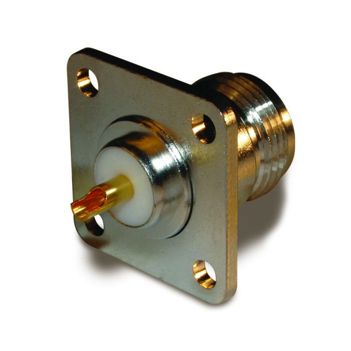 SZKページ N-Type Panel Mount Jack 4-Hole Flange Solder Cup 50 Ohm | 172119