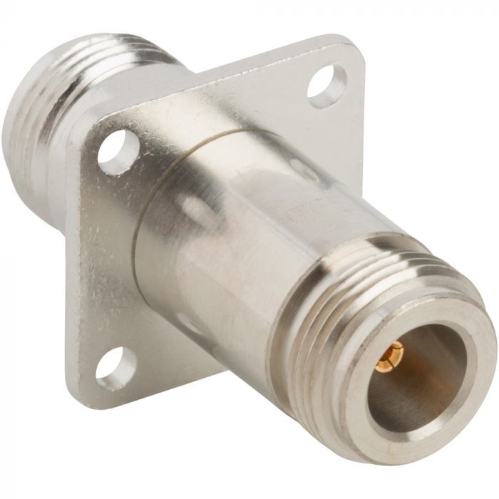 N-Type Jack to N-Type Jack Adapter 50 Ohm Straight 4-Hole Flange
