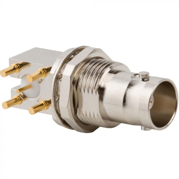 BNC Right Angle PCB Jack Through Hole Bulkhead Rear Mount